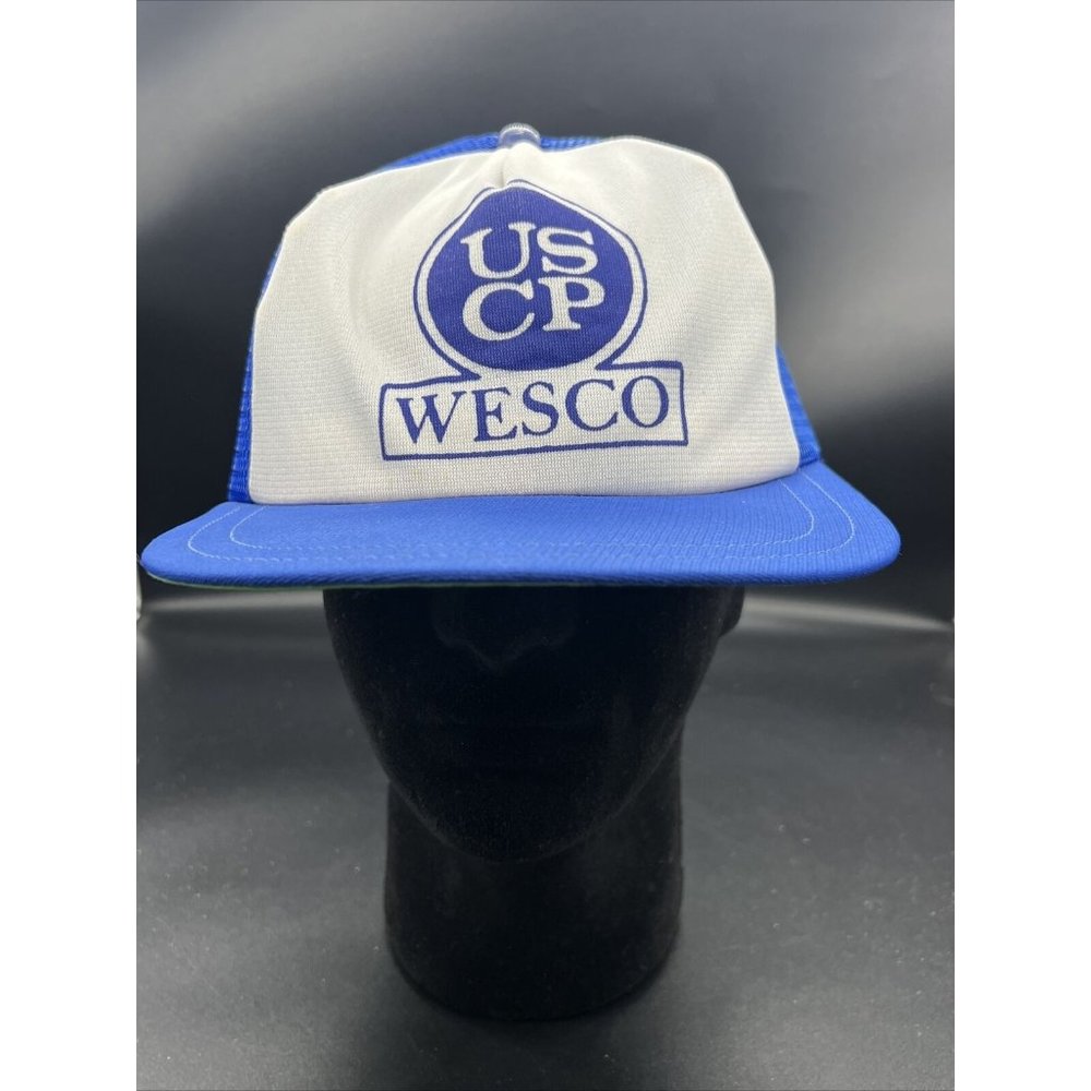 Vintage Wesco  Industrial Home Work Snapback Mesh Trucker Hat RARE Made In USA